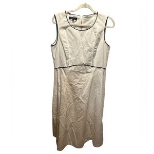 Lafayette 148 New York Ivory Sleeveless Midi Dress size 8